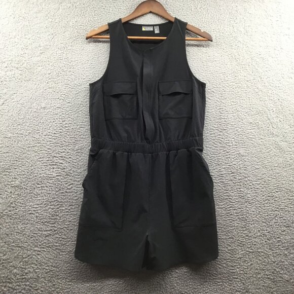 Zella Getaway Utility Tank Romper Black M   BROKEN ZIPPER - Picture 3 of 6